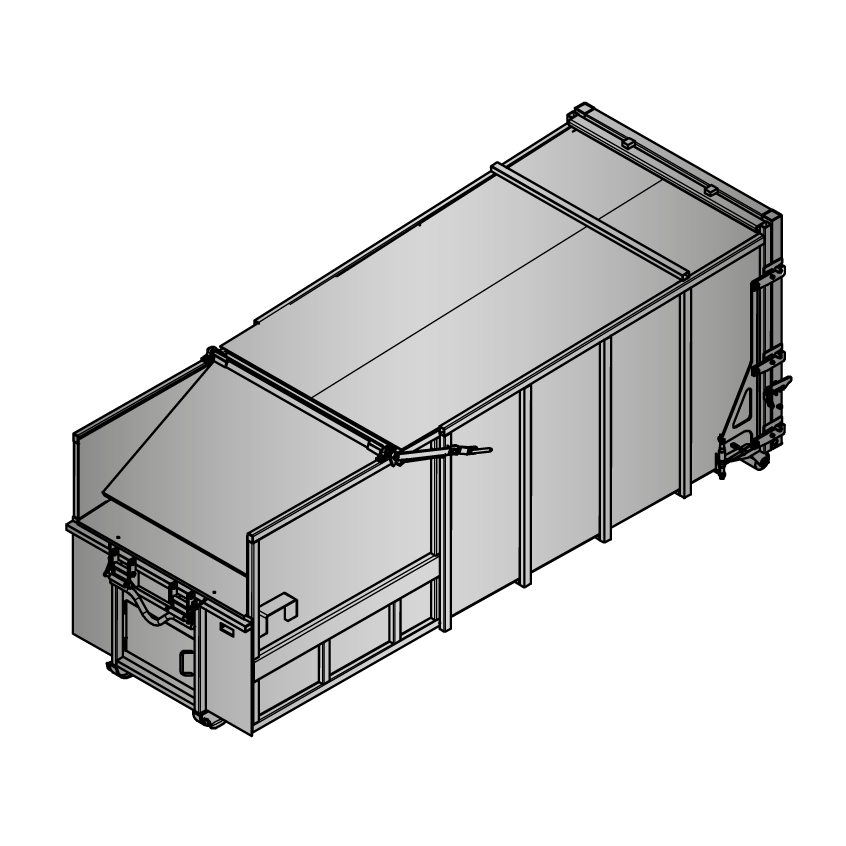 Presscontainer 8-32 m3 ohne Hub-/Kippvorrichtung